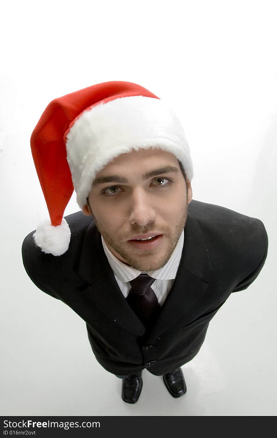 Businessman with santa cap