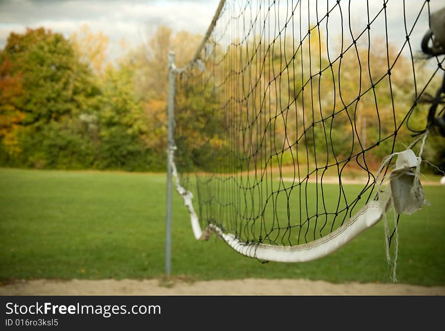 An old volleyball net from the park.