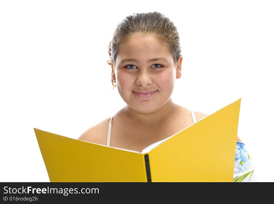 Smiling Girl With Book Looking You