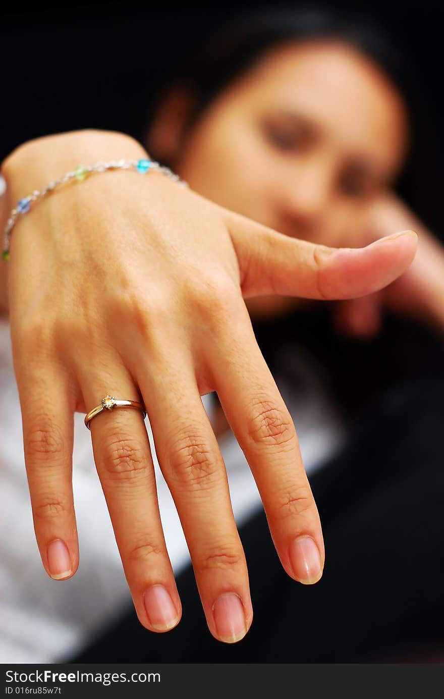 Woman displaying ring