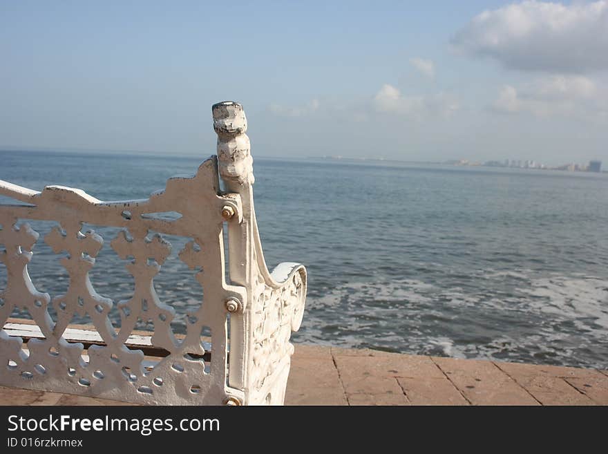 Bench looking out into the ocean