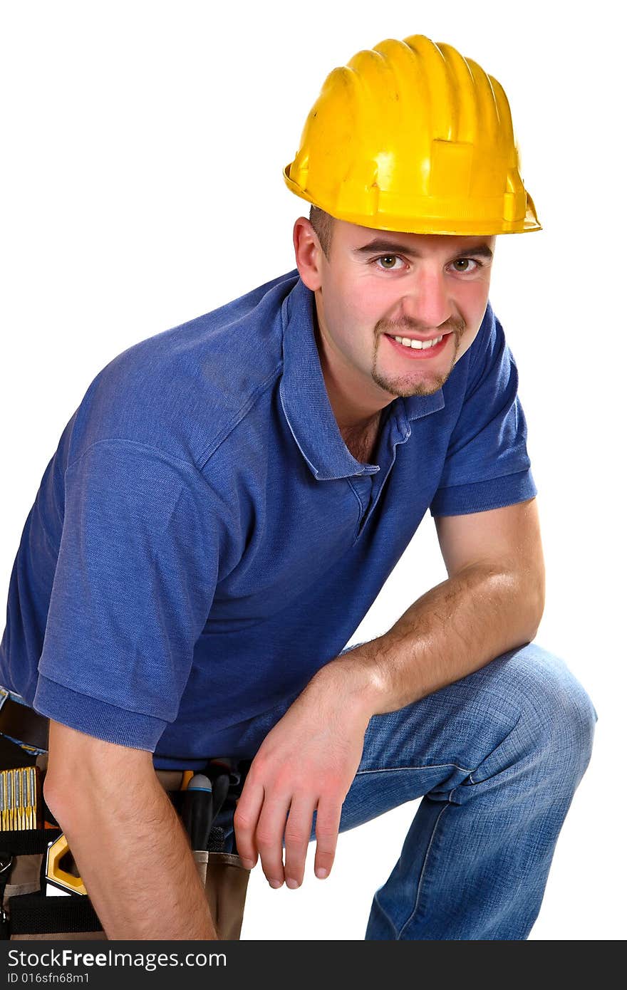 Fine image of isolated portrait of handyman