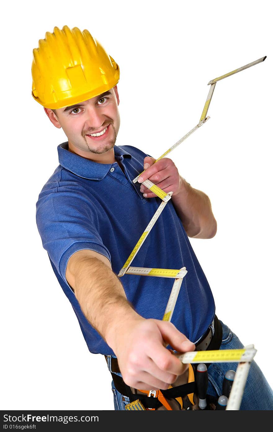 Manual worker standing on white background. Manual worker standing on white background