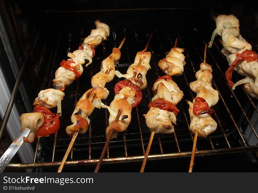 Chicken kebab on a skewers