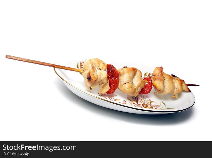 Chicken kebab isolated