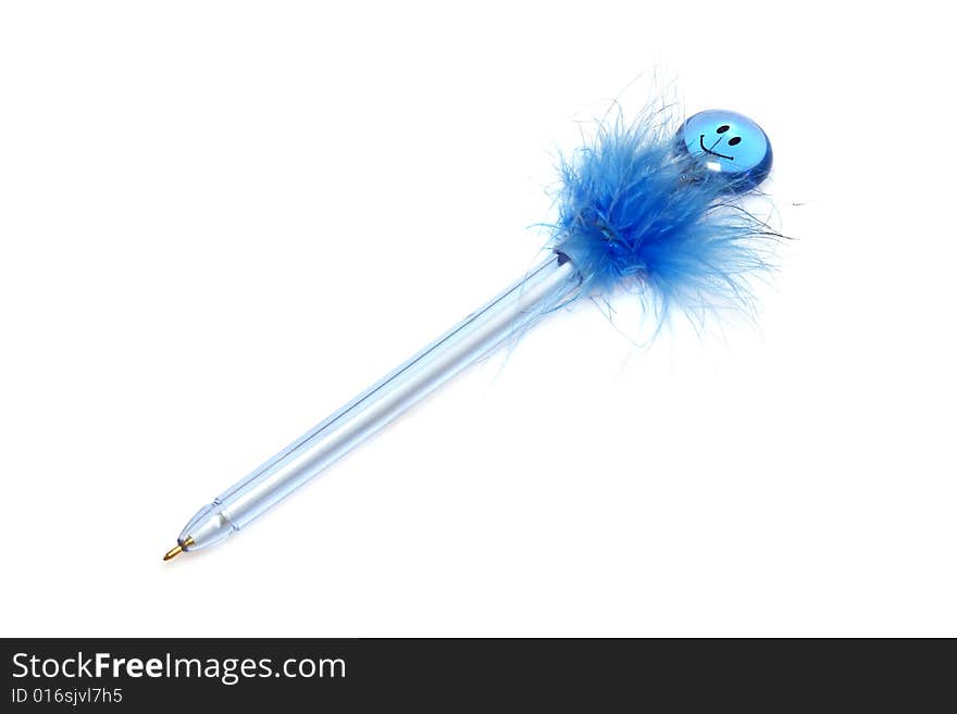 Blue Ball Point Pen Isolated