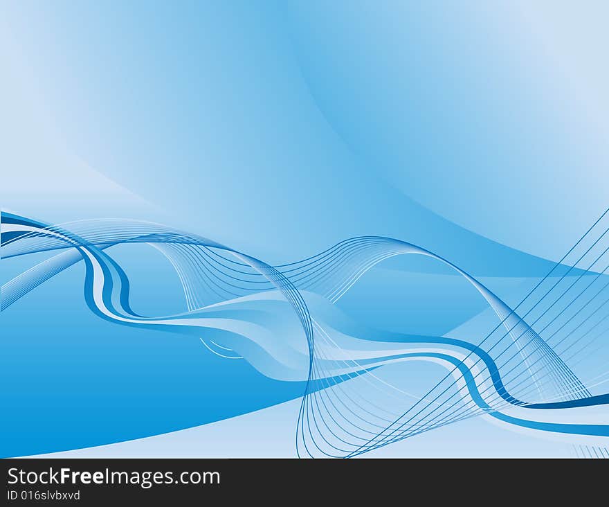 Blue vector wavy backdrop