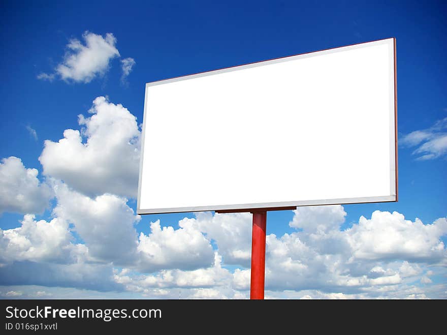 Advertising billboard on sky background