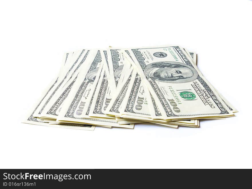 Stock money on the white background