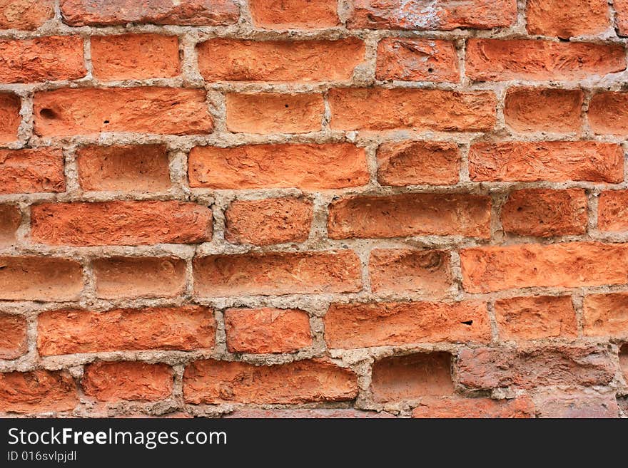 Old red brick wall - vintage texture