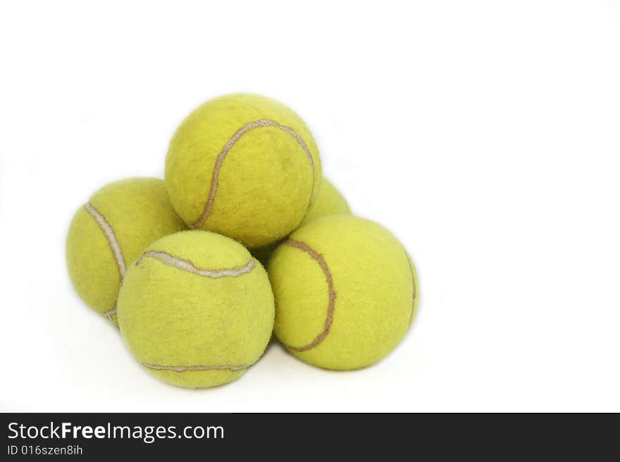 Tennis balls isolated on the white background