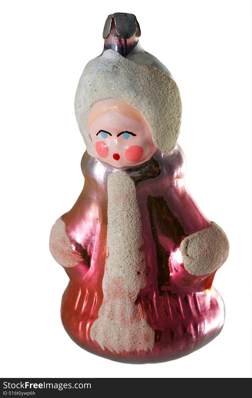 Old fashioned christmas-tree decoration: snow maiden