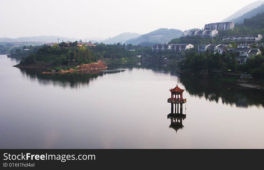 Beautiful lake near chongqing city,china