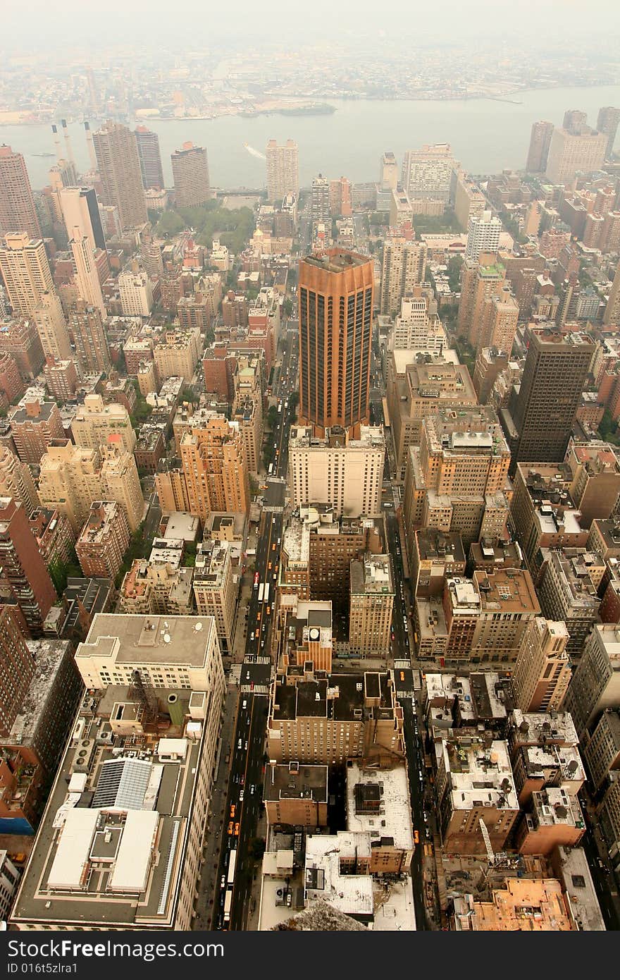 New york city buildings bird's eye view