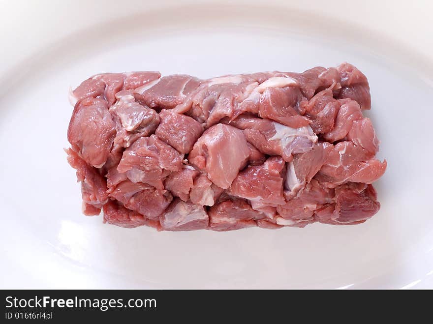 Chopped meat on the plate