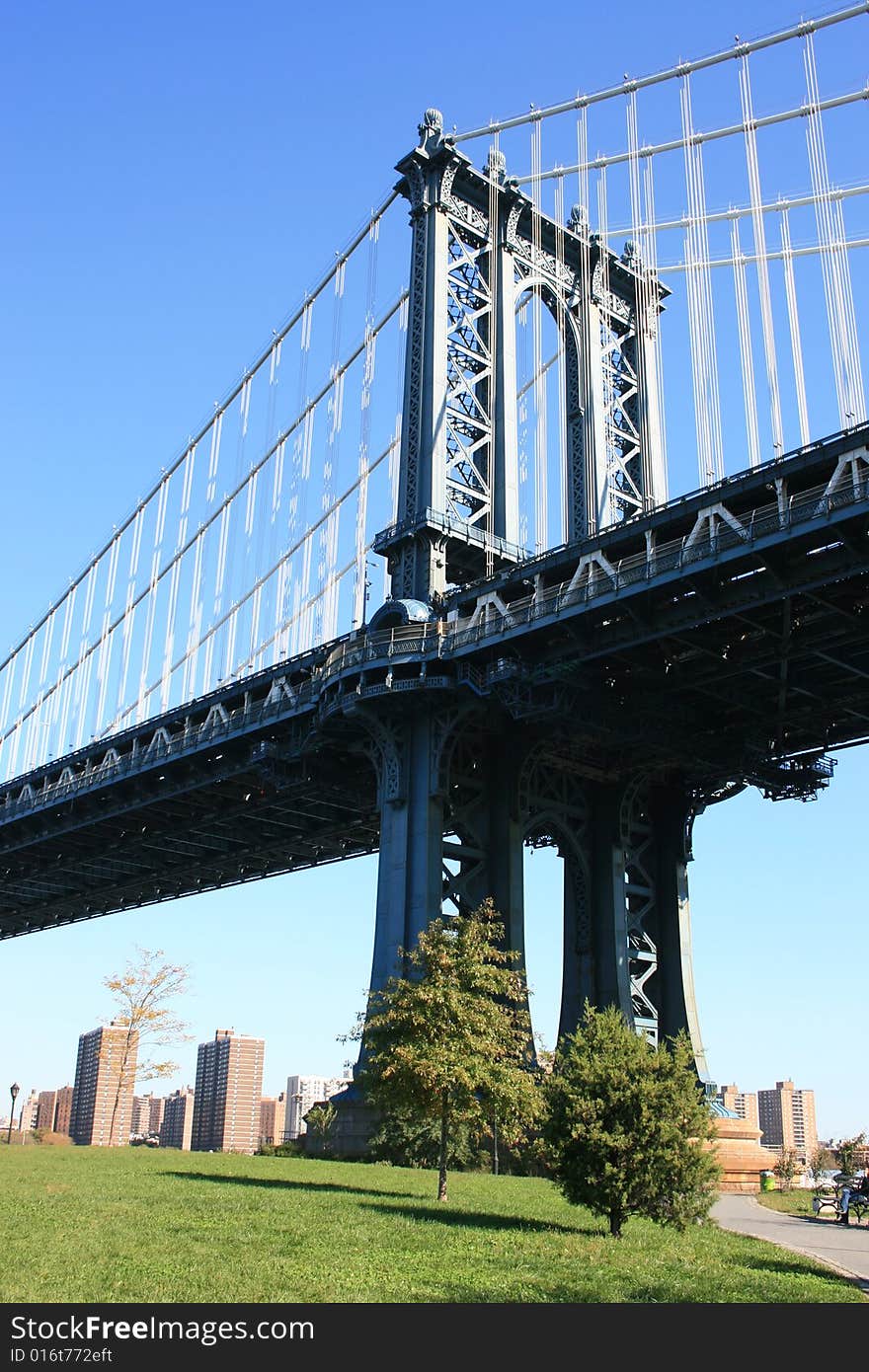 Park at the base of the Manhattan Bridge.