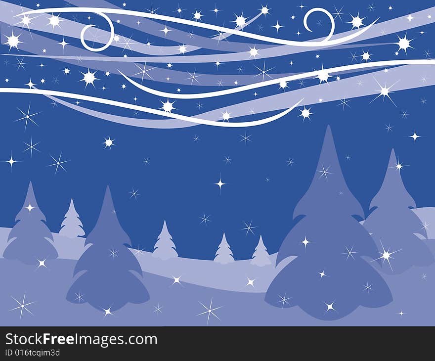 Abstract blue sparkling Christmas background