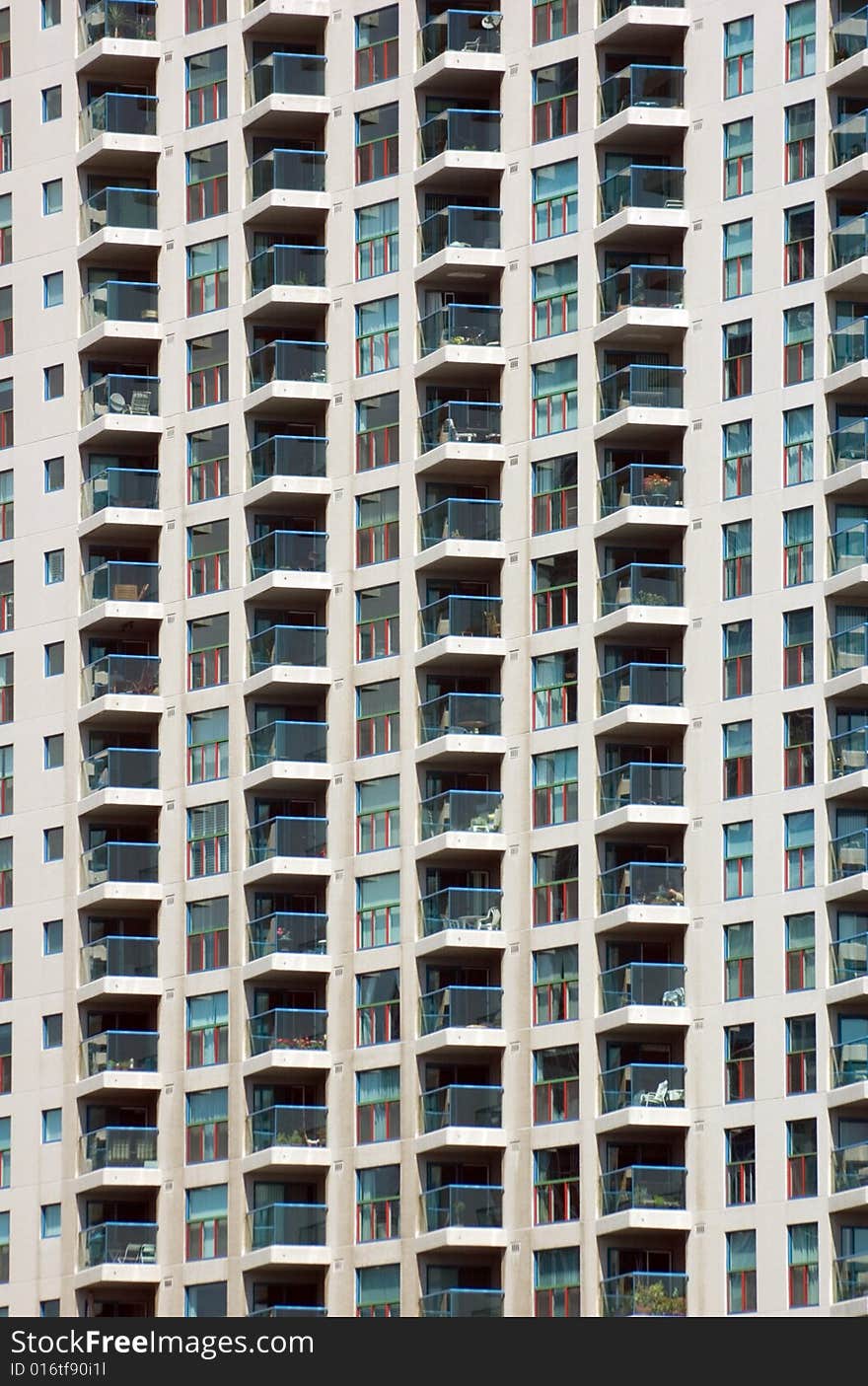 High-rise building in downtown Toronto in sunlit