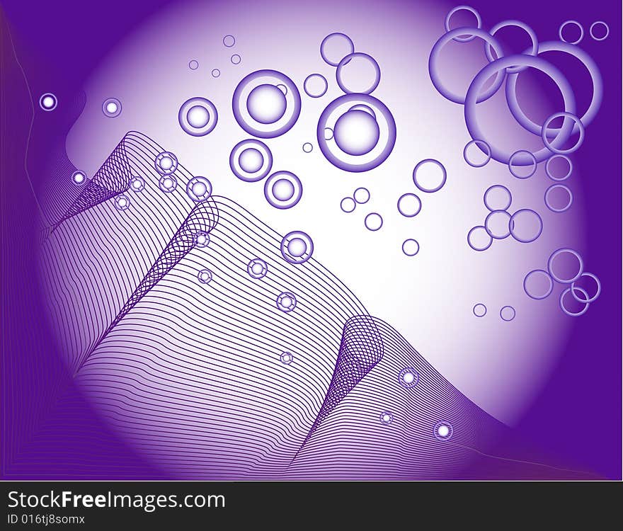 Background include white and violet circles. Background include white and violet circles