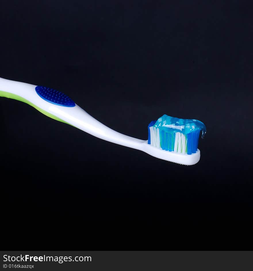 Toothbrush isolated on black background. Toothbrush isolated on black background