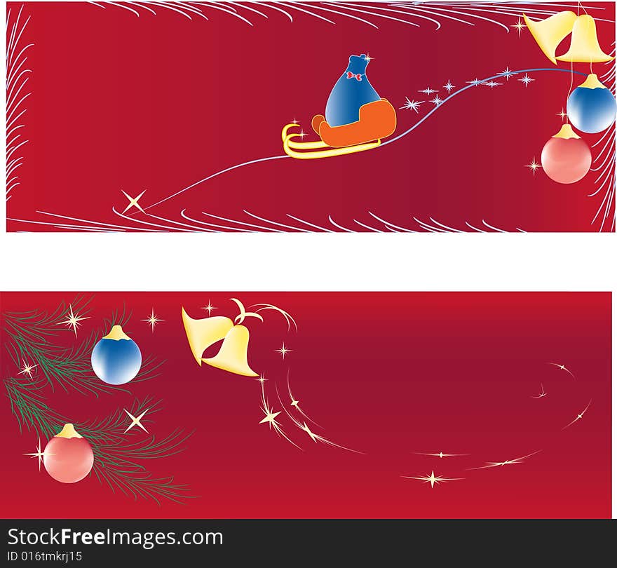 two celebratory pictures for design by new year and christmas. two celebratory pictures for design by new year and christmas