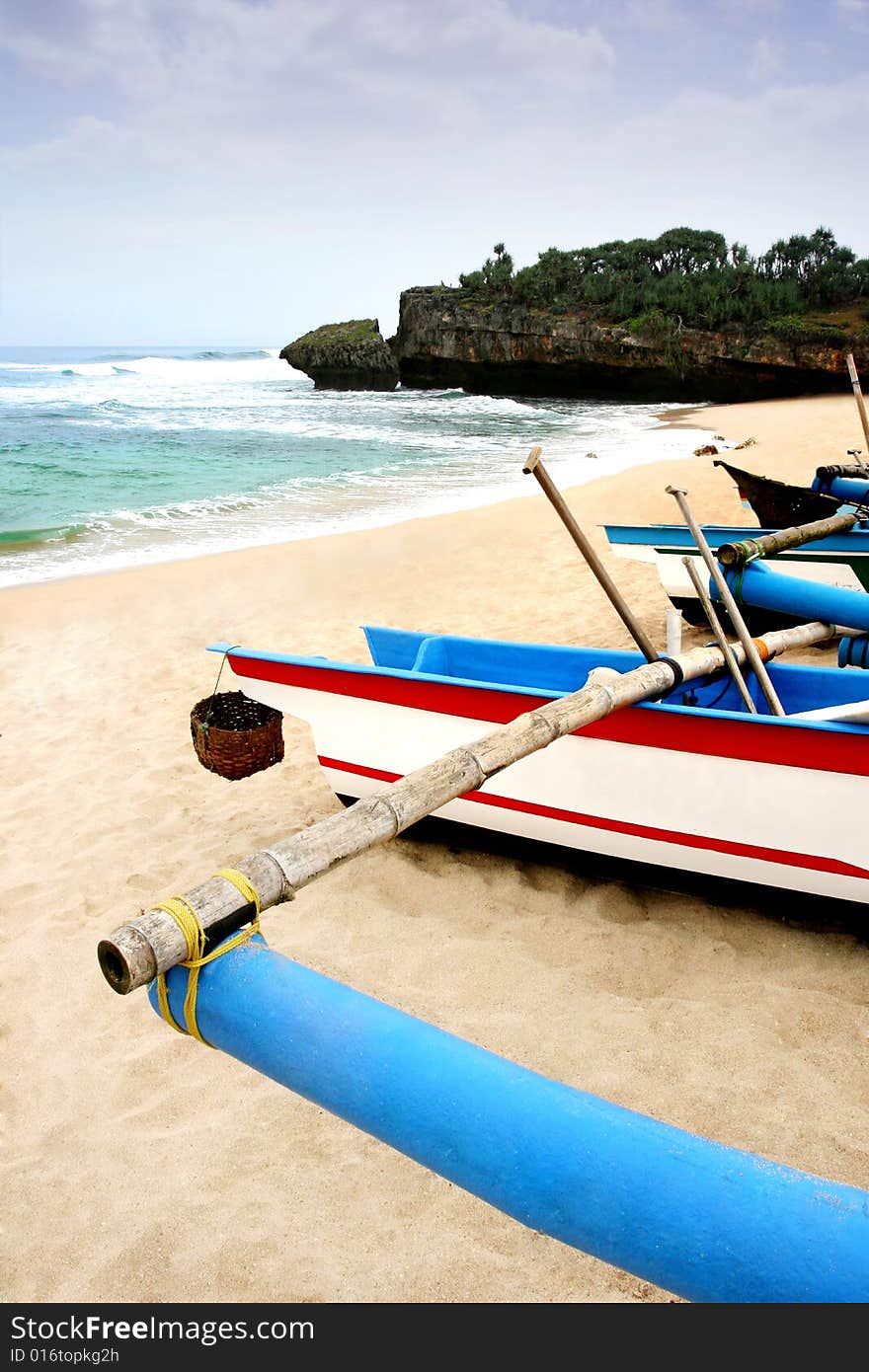 Boat on the beautiful beach