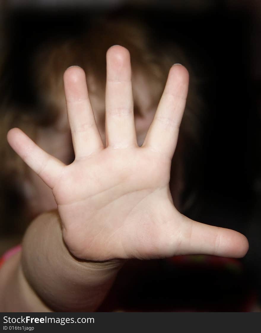 Hand being held up as a protest. Hand being held up as a protest