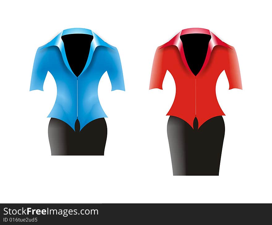 Customizable and isolated 3D women clothes. Customizable and isolated 3D women clothes.