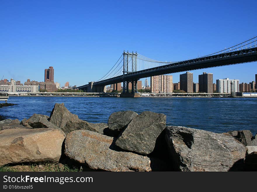 Manhattan Bridge as seen from Brooklyn. Manhattan Bridge as seen from Brooklyn.