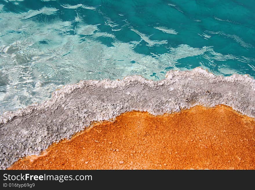 This is a photo of the sulfur deposits at the edge of a hot spring in Yellowstone. I thought the play of color was beautiful. This is a photo of the sulfur deposits at the edge of a hot spring in Yellowstone. I thought the play of color was beautiful.