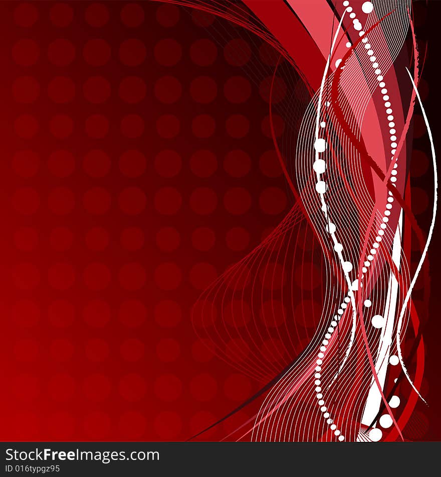 Illustration, red  vector abstract frame