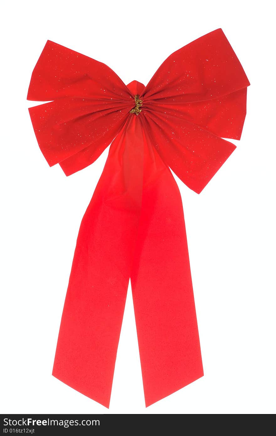 Red bow, photo on the white background