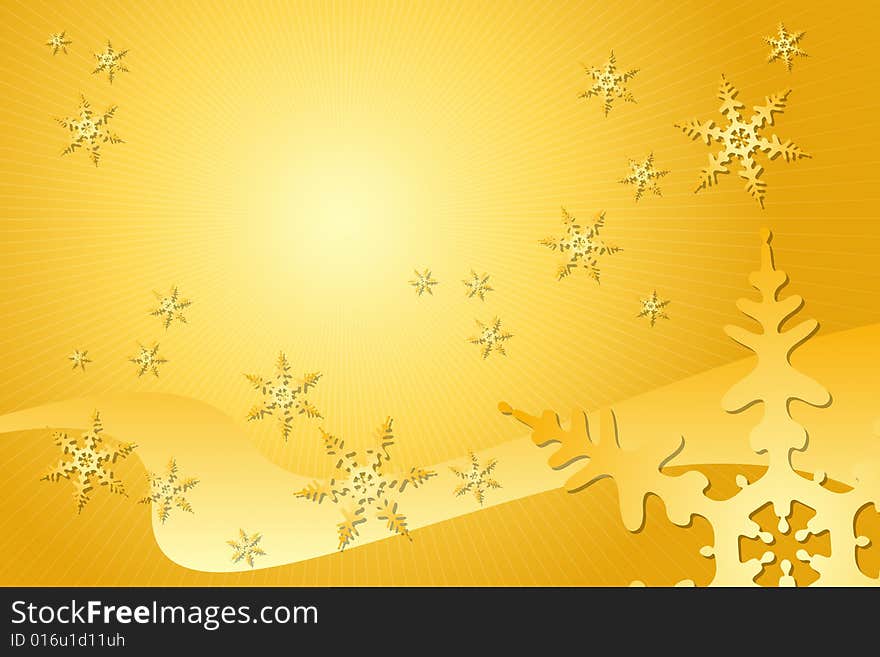 Golden Snowflake Decoration