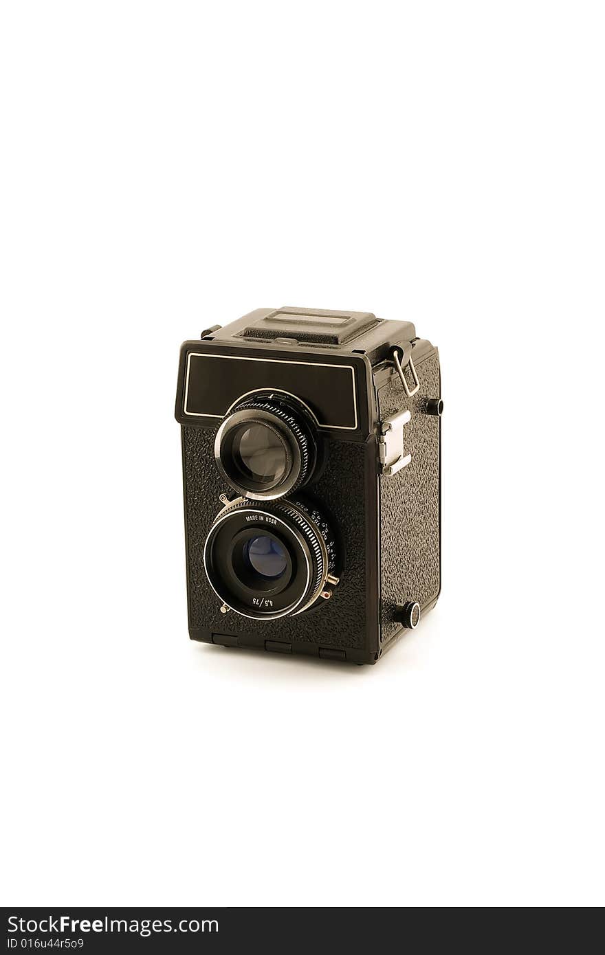 Retro medium format camera isolated on white