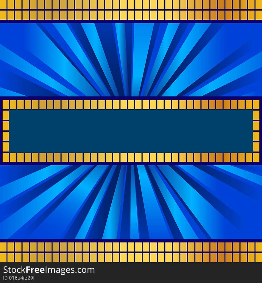 Blue and gold background, vector  illustration