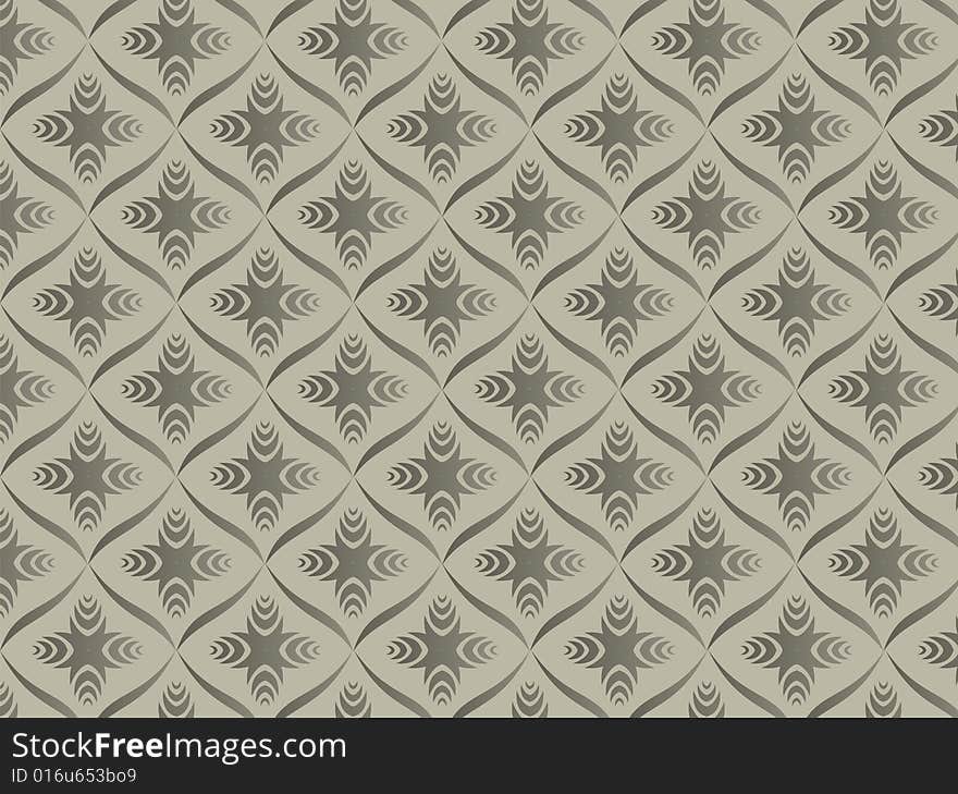 Antique green and brown seamless pattern. Antique green and brown seamless pattern.