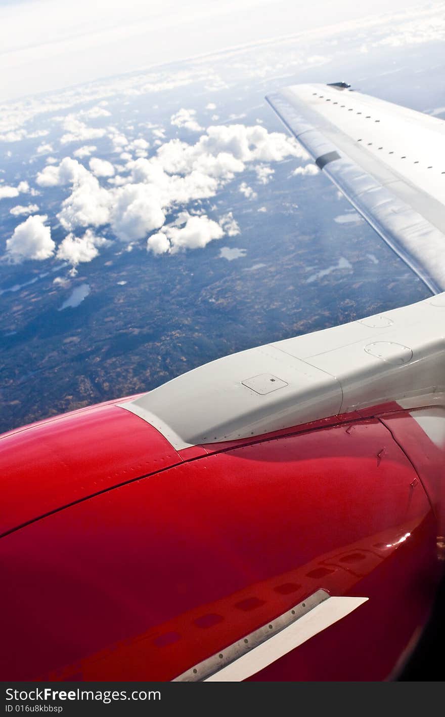 Jet Travel Wing, Sky And Clouds