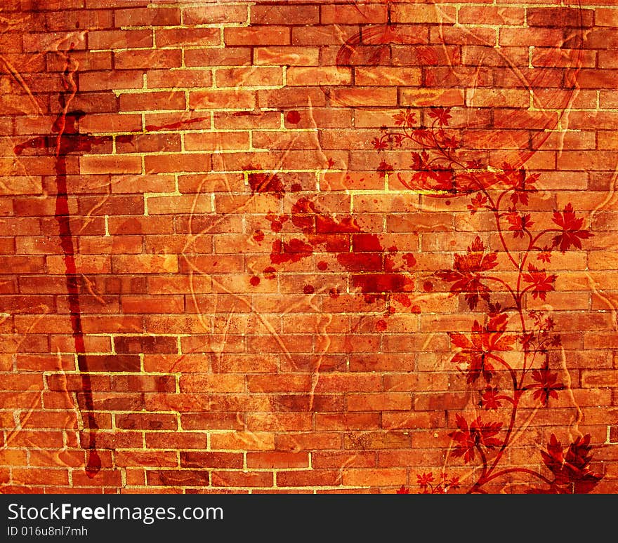 Grunge background with cracks, dirt, stains,floral. Grunge background with cracks, dirt, stains,floral