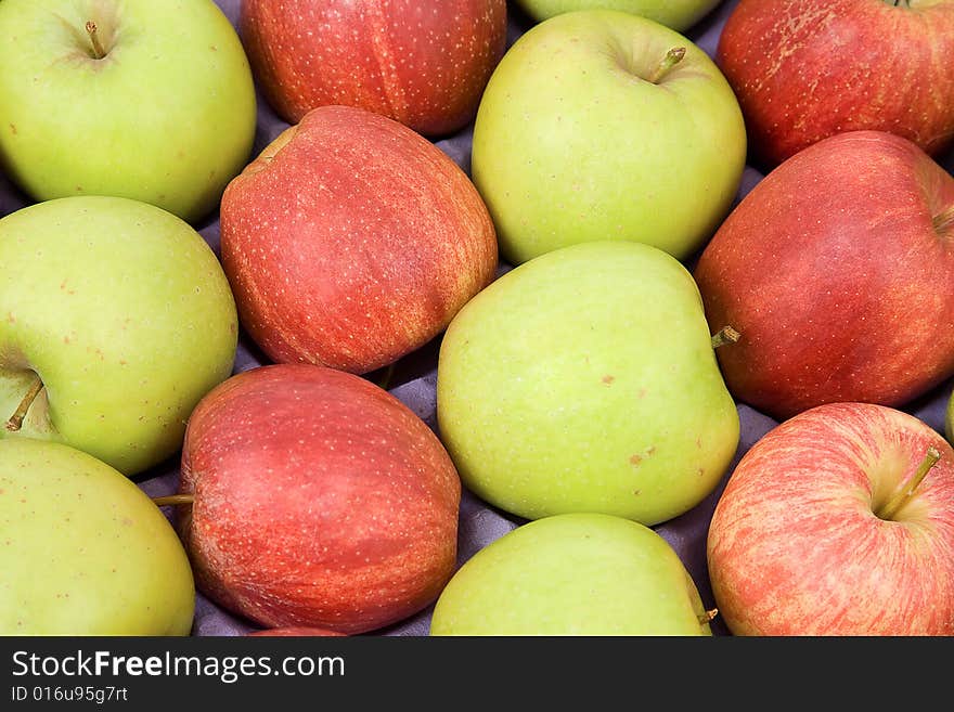 Apples in a box ready for transport and sale