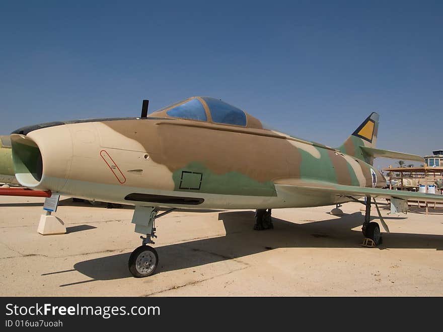 Military jet MD-450. Parked in Israeli Air force museum. Military jet MD-450. Parked in Israeli Air force museum