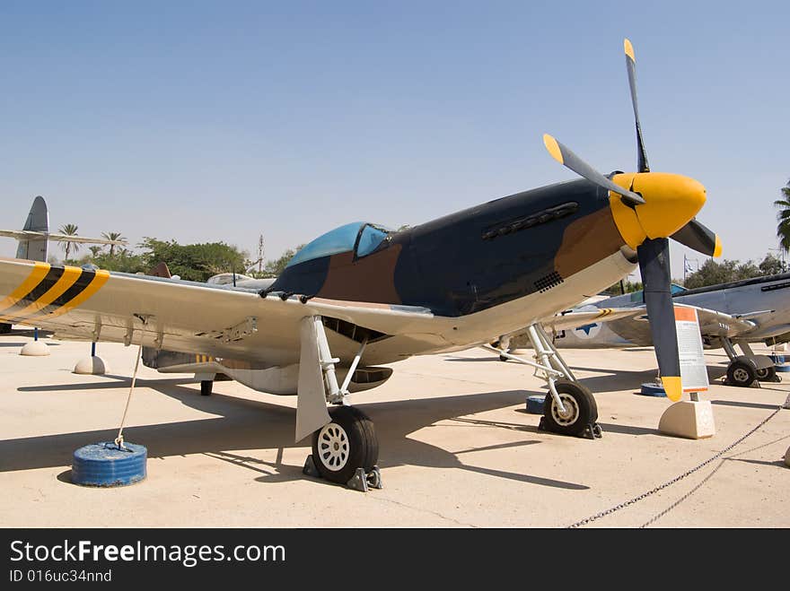 Propellor driven aircraft parked on an airstrip. Propellor driven aircraft parked on an airstrip