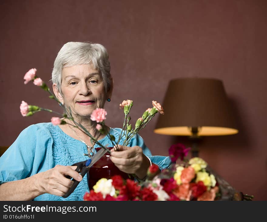 Woman with flowers