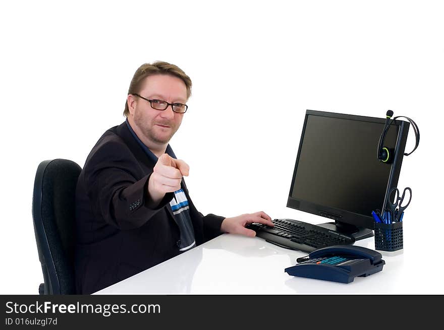 Businessman on desk