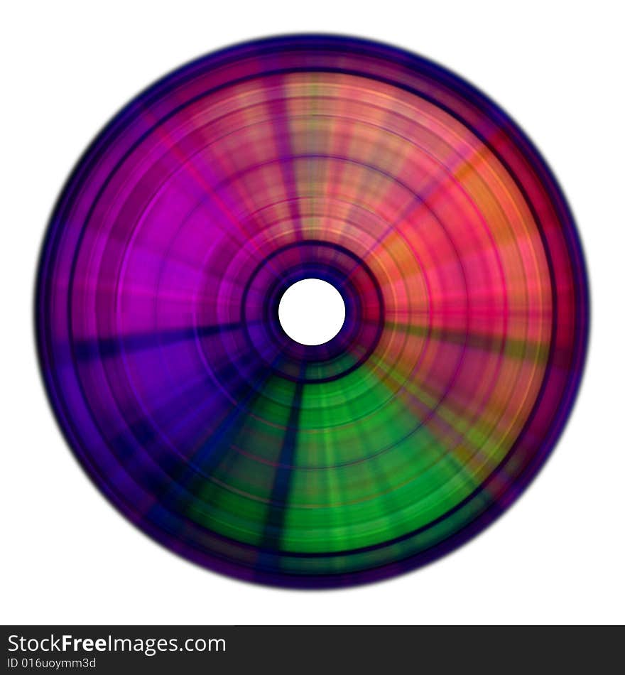 Radial spectrum blur on compact disk. Radial spectrum blur on compact disk.