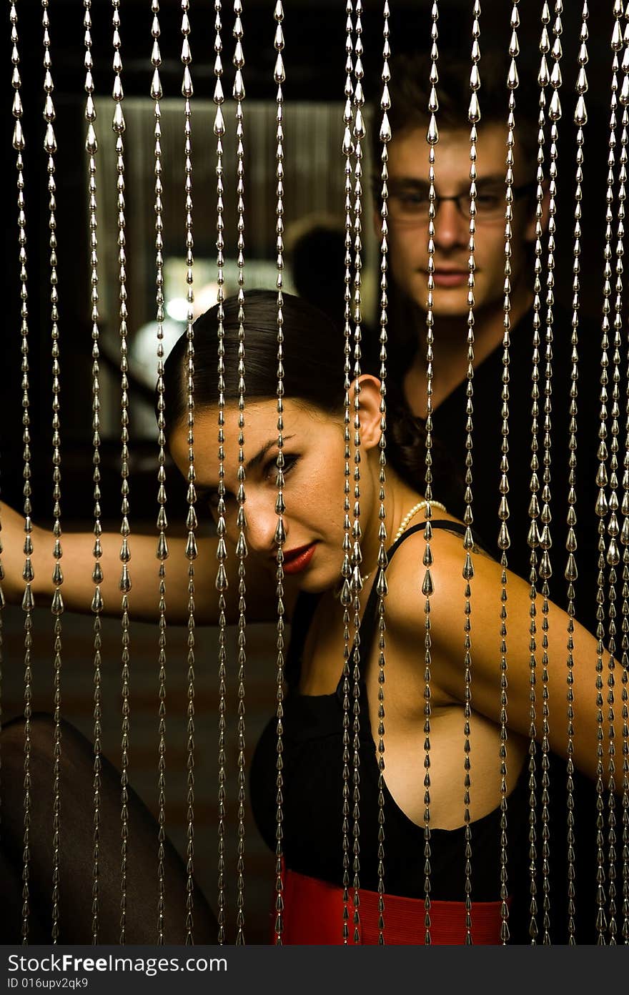 Model(s), photographed in a bar, on a night out.