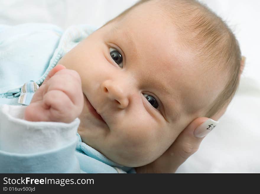 Little baby smiling. Close up. Little baby smiling. Close up.