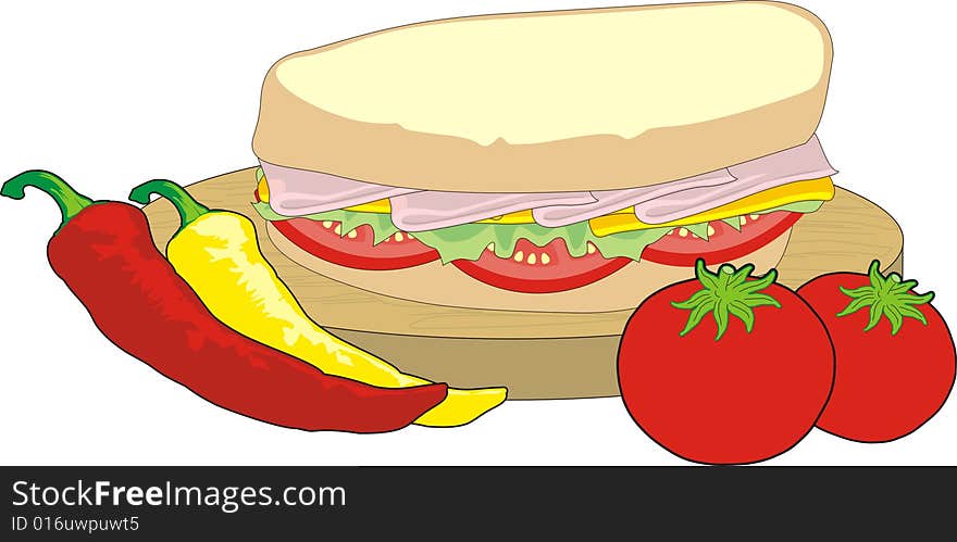 Vector illustration of the sandwich