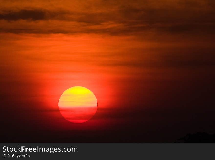 Golden African Sunset in landscape format