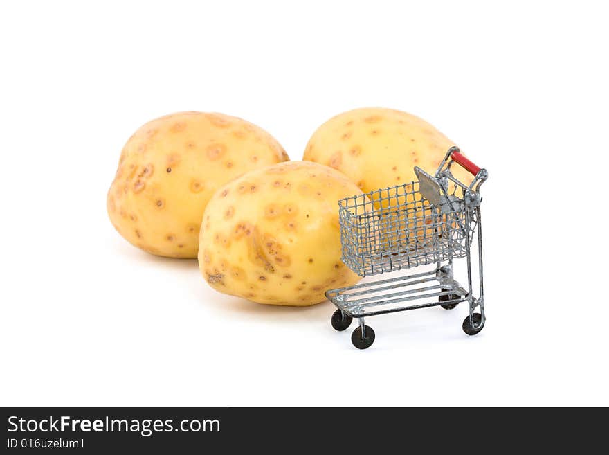 Golden Potatoes with Mini Shopping Card