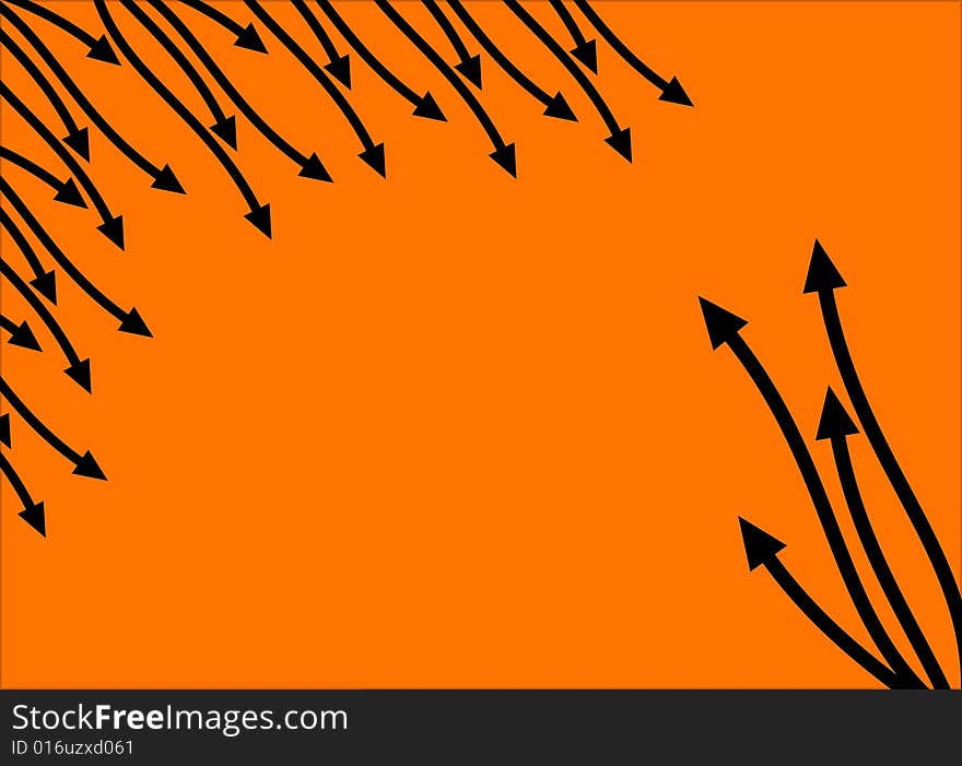 Arrows  background orange color gradient